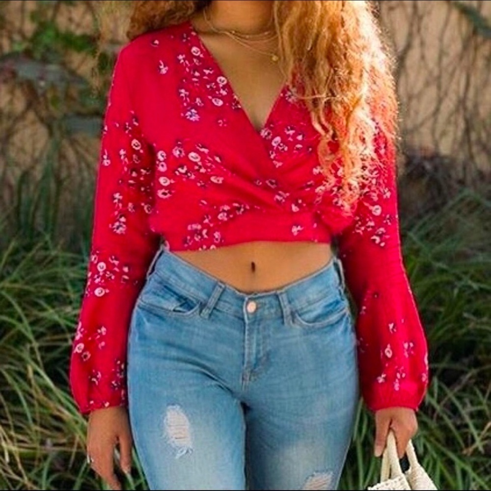 Floral wild fable cropped top